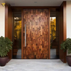 Custom Wood Veneer Entry Door for Modern Villa Projects