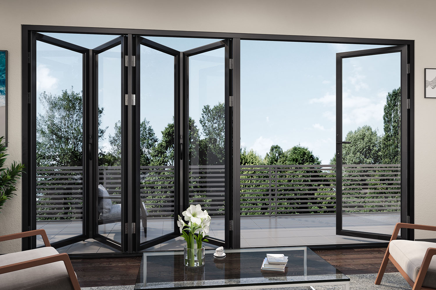Low Threshold Aluminum Bifold Patio Door for Australian Home