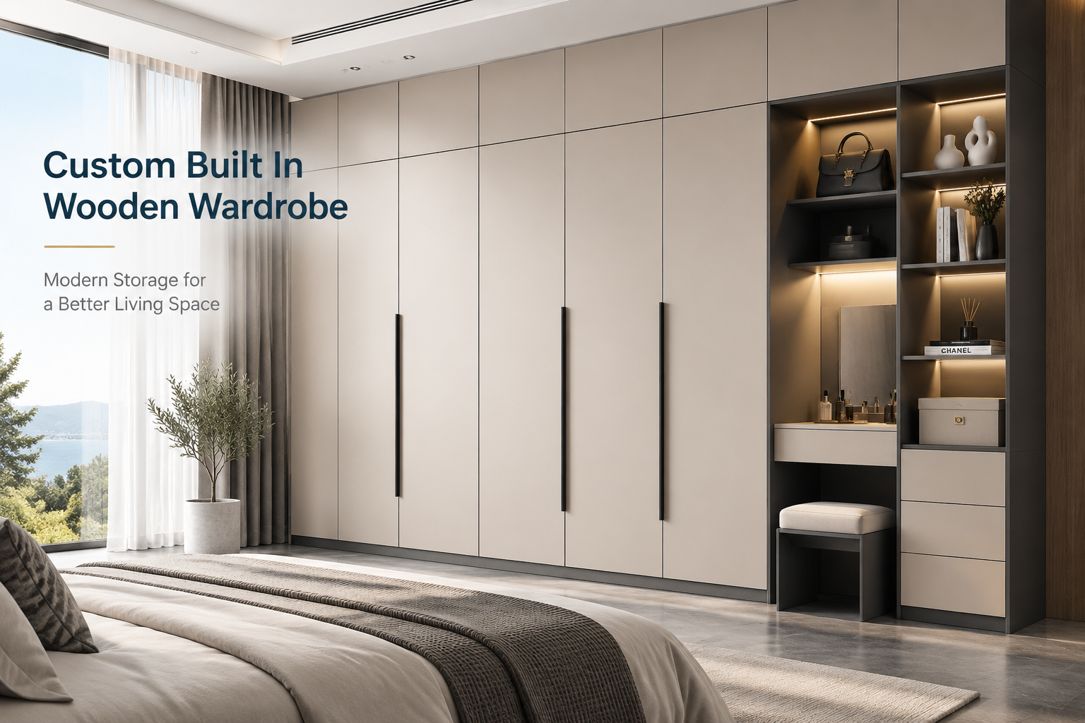 Custom Built In Wooden Wardrobe