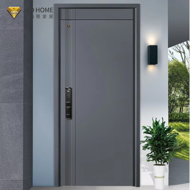 SD01 Modern 1.2mm Steel Security Entry Door with Glass | JBDHOME