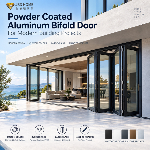 Powder Coated Aluminum Bifold Door for Modern Building Projects