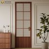 Ceramic White Arch Grid Silent Magnetic Glass Swing Door | JBDHOME