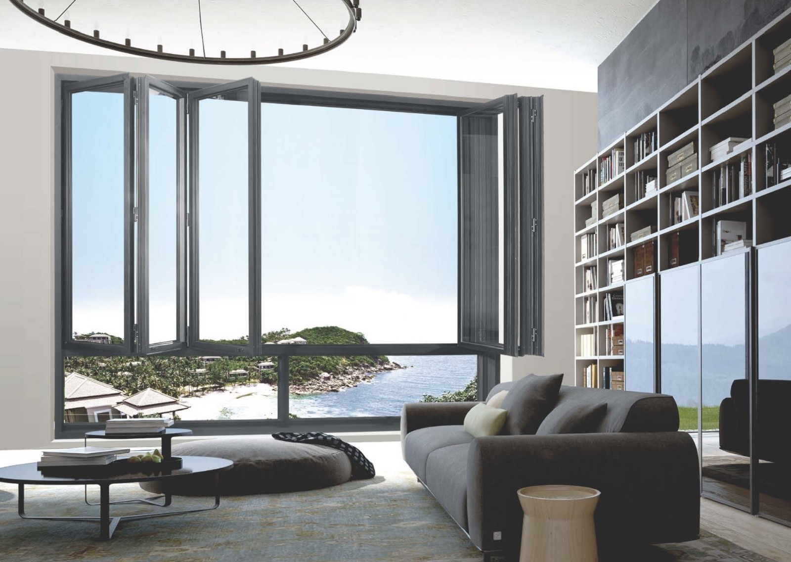 Slim Frame Aluminum Bi Fold Window System for Modern Residential Projects