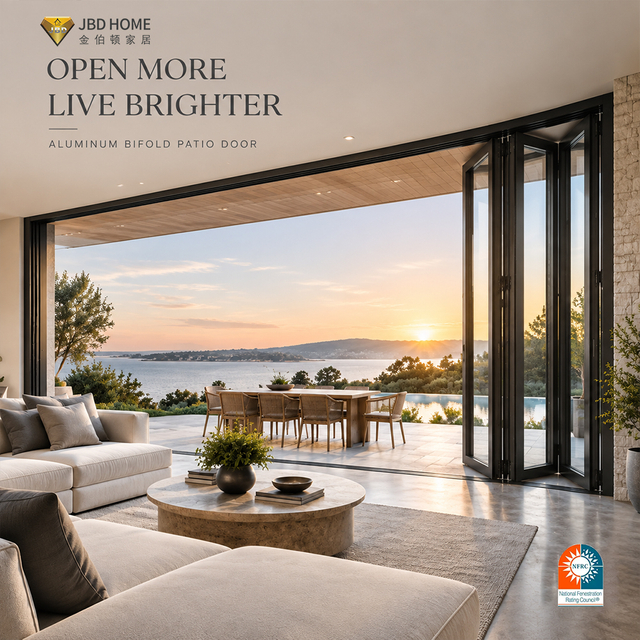 Custom Aluminum Bifold Patio Door for North American Homes