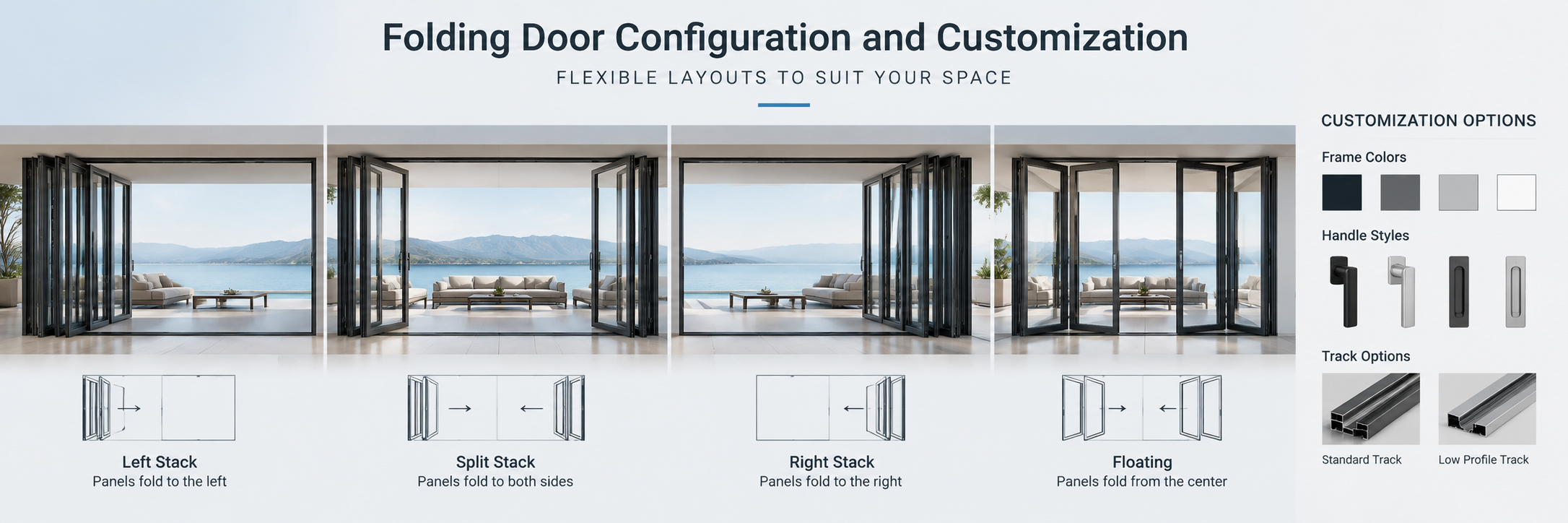 Aluminum Bifold Door Configuration and Customization