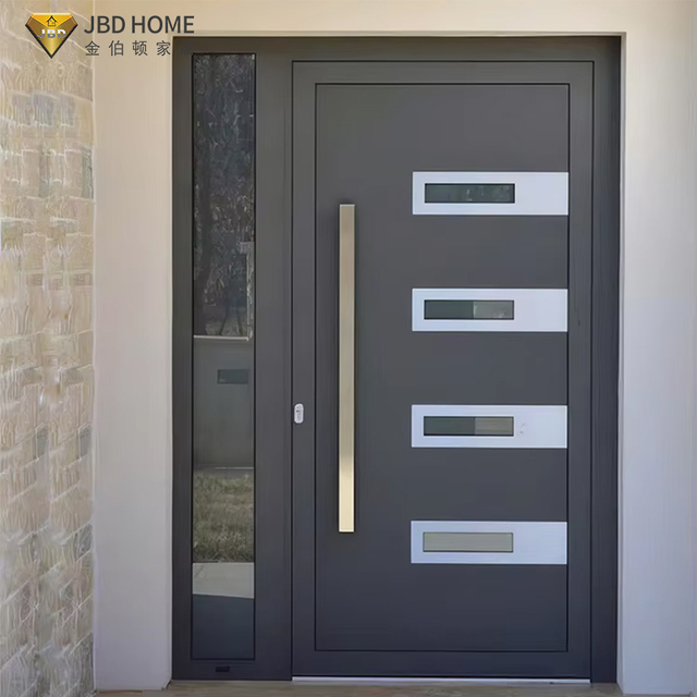JBD-S01 Modern Soundproof Steel Front Entry Door with Sidelight